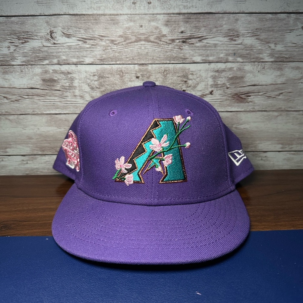 New Era 59FIFTY MLB Arizona Diamondbacks Side Patch Bloom Fitted Hat size 7 5/8